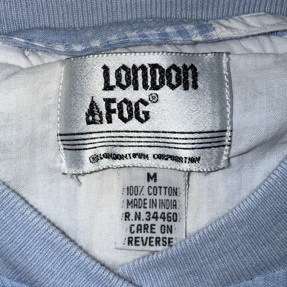 Vintage London Fog Patchwork Bomber Jacket M Blue Gingham Cotton Shoulder Pads - Picture 10 of 12